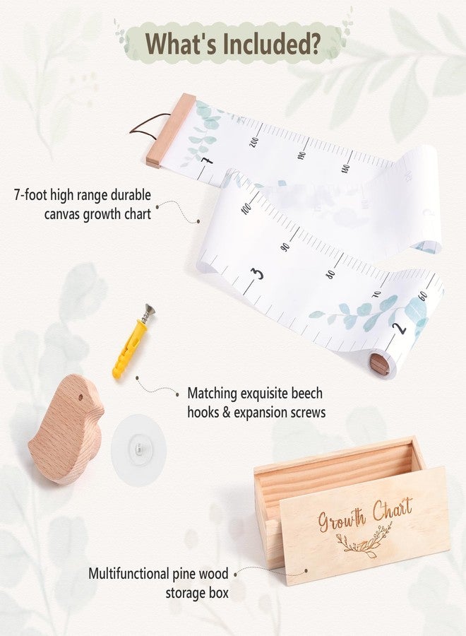 let's make Growth Chart for Wall 7 Ft Height Chart with Keepsake Box & Hook Waterproof Canvas Measure Wall Ruler Removable Neutral Nursery Wall Decor for Baby Kids Toddlers - Image 4